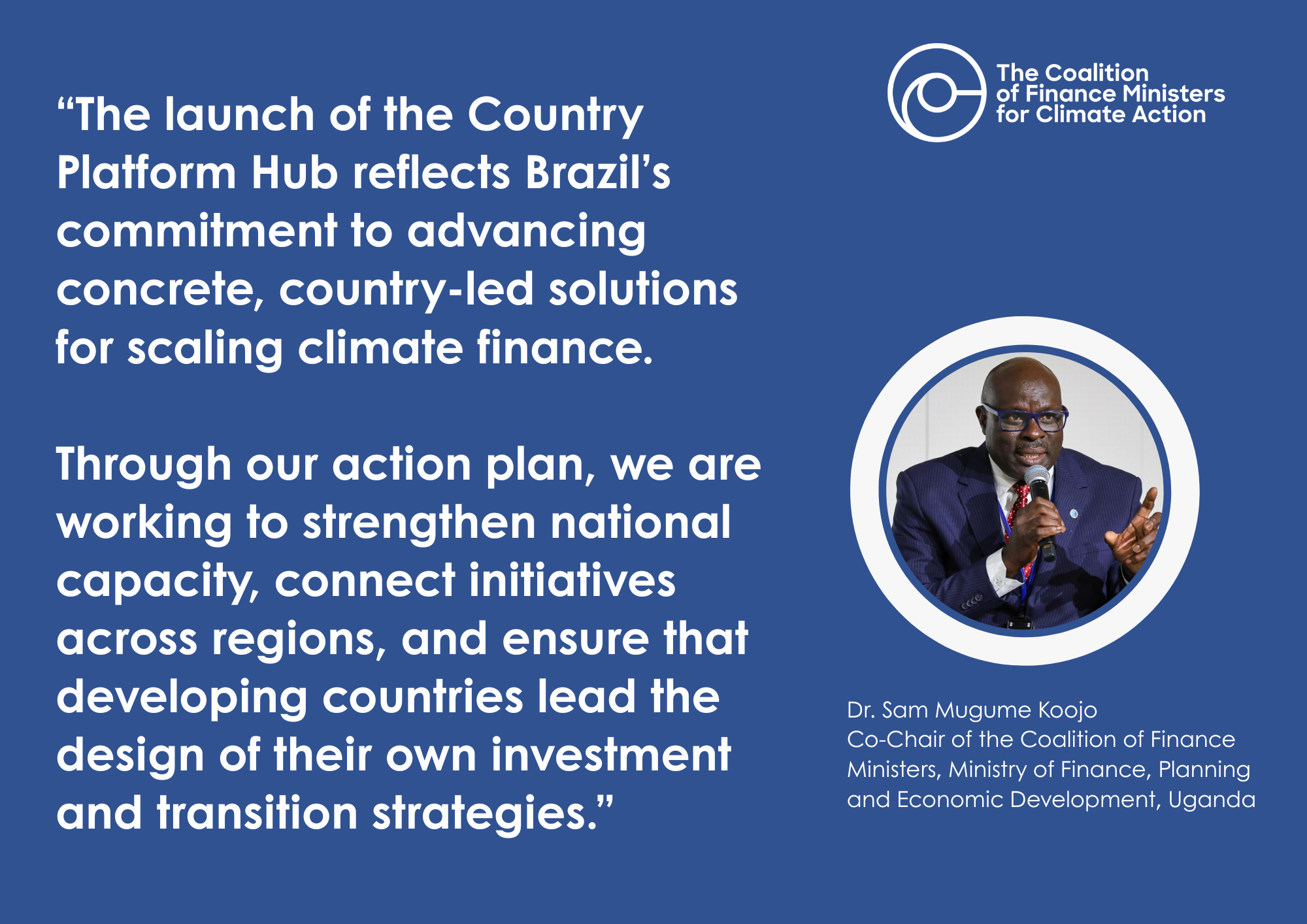 Launch of the Country Platform Hub at COP30: Advancing Financial